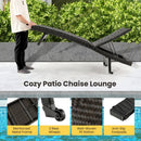 Folding Rattan Chaise Lounge Set of 2 with Adjustable Backrest by LJGDeals