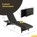 Folding Rattan Chaise Lounge Set of 2 with Adjustable Backrest by LJGDeals