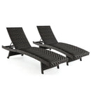 Folding Rattan Chaise Lounge Set of 2 with Adjustable Backrest by LJGDeals