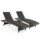 Folding Padded Rattan Patio Chaise Lounge with Adjustable Backrest and Quick Dry Foam All Weather by LJGDeals
