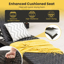 Folding Padded Rattan Patio Chaise Lounge with Adjustable Backrest and Quick Dry Foam All Weather by DirectDeals