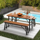 Folding Picnic Bench Set Rectangular Acacia Wood Dining Camping BBQ Benches by LJGDeals