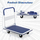 Folding Platform Hand Truck with 4 Wheels - 660 lbs Capacity