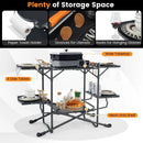 Folding Portable Outdoor Cook Station with Heat-Resistant Aluminum Tabletop by LJGDeals