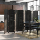 8-Panel Folding Room Divider with Hand-Woven Texture and Solid Wood Frame by LJGDeals
