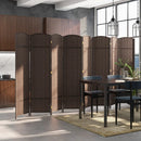 8-Panel Folding Room Divider with Hand-Woven Texture and Solid Wood Frame by LJGDeals