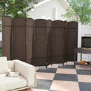 8-Panel Folding Room Divider with Hand-Woven Texture and Solid Wood Frame by LJGDeals