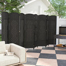 8-Panel Folding Room Divider with Hand-Woven Texture and Solid Wood Frame by LJGDeals