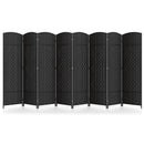 8-Panel Folding Room Divider with Hand-Woven Texture and Solid Wood Frame by LJGDeals
