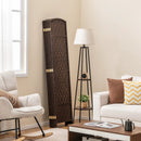 8-Panel Folding Room Divider with Hand-Woven Texture and Solid Wood Frame by LJGDeals