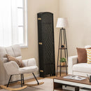 8-Panel Folding Room Divider with Hand-Woven Texture and Solid Wood Frame by LJGDeals