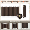 8-Panel Folding Room Divider with Hand-Woven Texture and Solid Wood Frame by LJGDeals