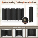 8-Panel Folding Room Divider with Hand-Woven Texture and Solid Wood Frame by LJGDeals