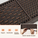 8-Panel Folding Room Divider with Hand-Woven Texture and Solid Wood Frame by LJGDeals