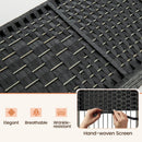 8-Panel Folding Room Divider with Hand-Woven Texture and Solid Wood Frame by LJGDeals