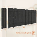 8-Panel Folding Room Divider with Hand-Woven Texture and Solid Wood Frame by LJGDeals