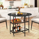Folding Round Dining Table with Lockable Wheels by LJGDeals