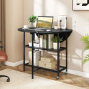 Folding Round Dining Table with Lockable Wheels by LJGDeals