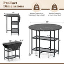 Folding Round Dining Table with Lockable Wheels by LJGDeals