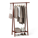 Folding Rubber Wood Clothes Hanging Rack Standing Garment Rack with Bottom Storage Shelf-Walnut by LJGDeals