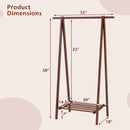 Folding Rubber Wood Clothes Hanging Rack Standing Garment Rack with Bottom Storage Shelf-Walnut by LJGDeals