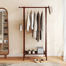 Folding Rubber Wood Clothes Hanging Rack Standing Garment Rack with Bottom Storage Shelf-Walnut by LJGDeals