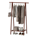 Folding Rubber Wood Clothes Hanging Rack Standing Garment Rack with Bottom Storage Shelf-Walnut by LJGDeals