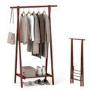 Folding Rubber Wood Clothes Hanging Rack Standing Garment Rack with Bottom Storage Shelf-Walnut by LJGDeals