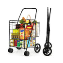 Folding Shopping Cart for Laundry with Swiveling Wheels and Dual Storage Baskets by LJGDeals