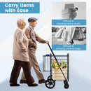 Folding Shopping Cart for Laundry with Swiveling Wheels and Dual Storage Baskets by LJGDeals