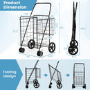 Folding Shopping Cart for Laundry with Swiveling Wheels and Dual Storage Baskets by LJGDeals