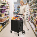 Folding Shopping Cart with Waterproof Liner Wheels and Basket by LJGDeals