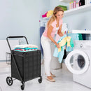Folding Shopping Cart with Waterproof Liner Wheels and Basket by LJGDeals