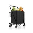 Folding Shopping Cart with Waterproof Liner Wheels and Basket by LJGDeals