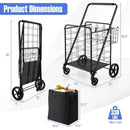 Folding Shopping Cart with Waterproof Liner Wheels and Basket by LJGDeals