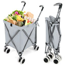 Folding Shopping Utility Cart with Water-Resistant Removable Canvas Bag by LJGDeals