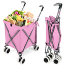 Folding Shopping Utility Cart with Water-Resistant Removable Canvas Bag by LJGDeals
