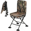 Swivel Folding Chair with Backrest and Padded Cushion by LJGDeals