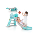 3-in-1 Folding Slide Playset with Basketball Hoop and Small Basketball by LJGDeals