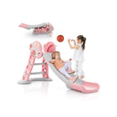 3-in-1 Folding Slide Playset with Basketball Hoop and Small Basketball by LJGDeals