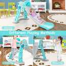 3-in-1 Folding Slide Playset with Basketball Hoop and Small Basketball by LJGDeals