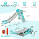3-in-1 Folding Slide Playset with Basketball Hoop and Small Basketball by LJGDeals