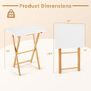 Folding TV Tray Tables Set of 2 for Small Spaces Bedroom and Living Room-White