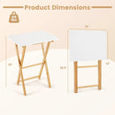 Folding TV Tray Tables Set of 2 for Small Spaces Bedroom and Living Room-White by LJGDeals