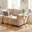 Folding TV Tray Tables Set of 2 for Small Spaces Bedroom and Living Room-White by LJGDeals