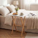 Folding TV Tray Tables Set of 2 for Small Spaces Bedroom and Living Room-White by LJGDeals