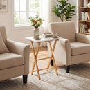 Folding TV Tray Tables Set of 2 for Small Spaces Bedroom and Living Room-White by LJGDeals