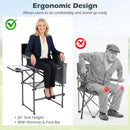 Tall Director Chair 26" Seat Height with Side Table by DirectDeals