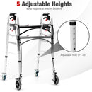 Adjustable Aluminum Walker with Wheels and Brakes