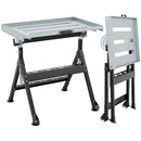 Folding Welding Table Welding Workbench with 2 Fixed Wheels 4-Level Height by LJGDeals